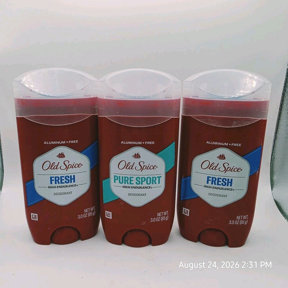Old Spice Deodorant for Men Aluminum Free Fresh & Pure Sport (3.0 oz 3 Pack)